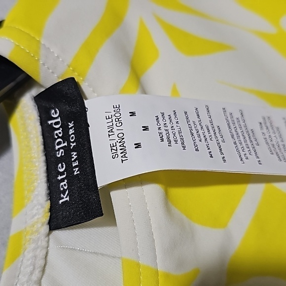 Kate Spade New York Yellow Floral‎ One Piece Swimsuit Size Medium New - Picture 4 of 10